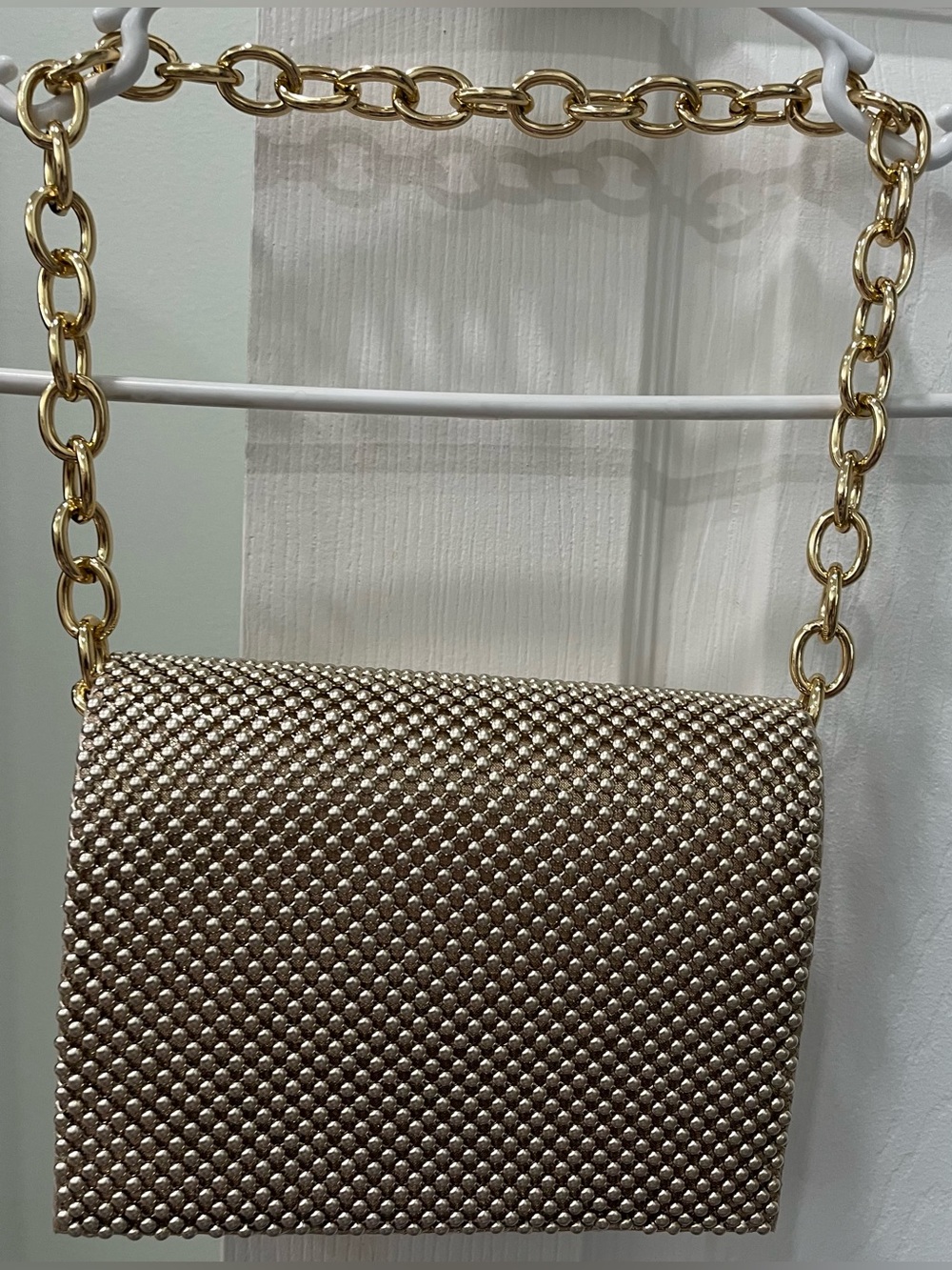 Metallic Gold Chain Clutch
